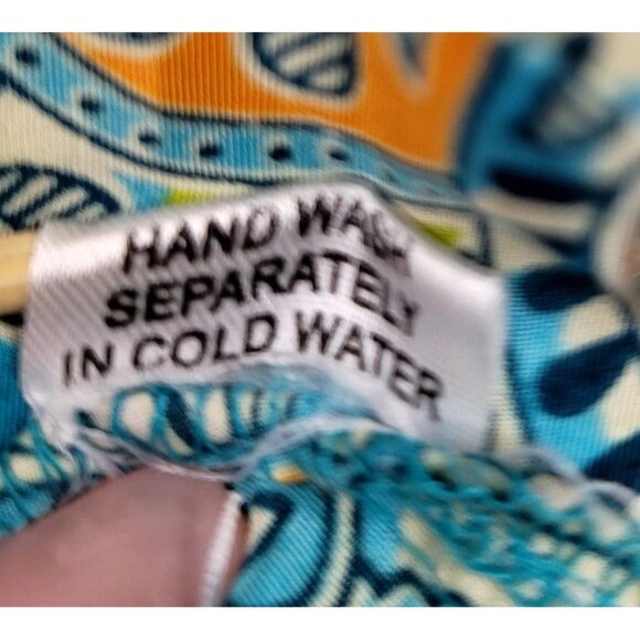 Lapogee Boho Paisley Print Tunic 3X Short Flutter Sleeve Blue/Orange Flowy India - Picture 11 of 13